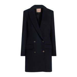 TWINSET Spring Midnight blue Wool Coat